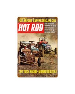 Dirt Track (Aug. 1968), Automotive, Vintage Metal Sign, 12 X 18 Inches