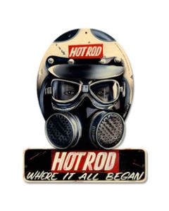 Where it all Began, Automotive, Helmet Metal Sign, 12 X 15 Inches