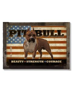 American Pit Bull,  Dog, METAL Sign, Optional Reclaimed BarnWood Frame, American Steel, Wall Decor, Wall Art, Vintage