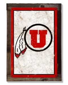Utah Utes, Wall Art, Rustic Metal Sign, Optional Rustic Wood Frame, College Teams, Mascots, and Sports, Free Shipping