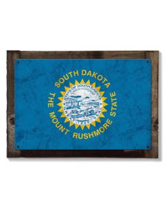 South Dakota State Flag, Great Faces. Great Places,  Metal Sign, Optional Rustic Wood Frame, Wall Decor, Wall Art, Vintage, FREE SHIPPING!