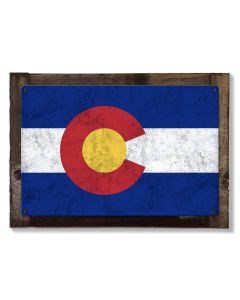 Colorado State Flag, The Centennial State, Metal Sign, Optional Rustic Wood Frame, Wall Decor, Wall Art, Vintage, FREE SHIPPING!