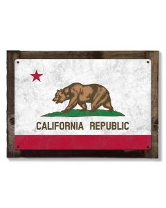 California State Flag, California Bear, Eureka! ; The Golden State, Metal Sign, Optional Rustic Wood Frame, Wall Art, FREE SHIPPING!