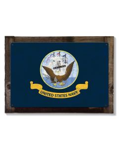 United States Navy Flag, Armed Forces, Metal Sign, Optional Rustic Wood Frame, Wall Decor, Wall Art, Vintage, Rustic