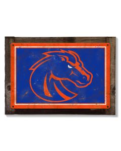 Boise State Broncos, Wall Art, Rustic Metal Sign, Optional Rustic Wood Frame, College Teams, Mascots, and Sports, Free Shipping