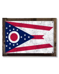 Ohio State Flag, First in Aviation, Metal Sign, Metal Sign, Optional Rustic Wood Frame, Wall Decor, Wall Art, FREE SHIPPING!