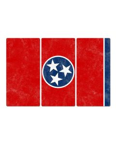 Tennessee State Flag, The Volunteer State , Triptych Metal Sign, Wall Decor, Wall Art, Vintage, 54"x36"