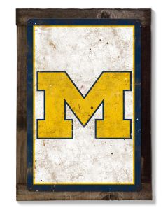 Michigan Wolverines, Wall Art, Rustic Metal Sign, Optional Rustic Wood Frame, College Teams, Mascots, and Sports, Free Shipping