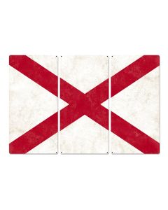 Alabama State Flag, Sweet Home Alabama, Triptych Metal Sign, Wall Decor, Wall Art, Vintage, 54"x36"