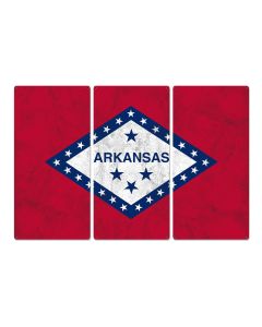 Arkansas State Flag, The Land of Opportunity, Triptych Metal Sign, Wall Decor, Wall Art, Vintage, 54"x36"