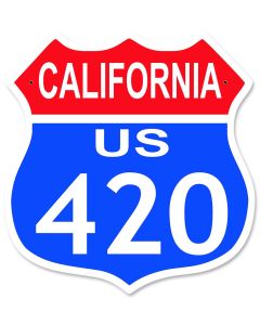 Highway Route 420 California Metal Shield Highway Sign 15" x 15"