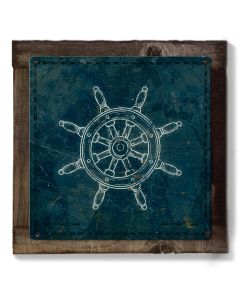 Ship Wheel, Sailor Theme Art, METAL Sign, Optional Reclaimed BarnWood Frame, American Steel, Wall Decor, Wall Art, Vintage, FREE SHIPPING