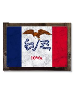 Iowa State Flag, Life Changing; Fields of Opportunity, Metal Sign, Optional Rustic Wood Frame, Wall Decor, Wall Art, FREE SHIPPING!