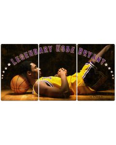 Kobe Bryant, Mamba, Basketball, Sports, Vintage, Photo, Triptych METAL Sign, Wall Art , Optional Reclaimed Barn Wood Frame