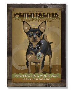 Chihuahua, Dog, METAL Sign, Optional Reclaimed BarnWood Frame, American Steel, Wall Decor, Wall Art, Vintage