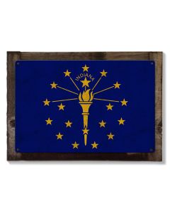 Indiana State Flag, Honest-to-Goodness Indiana, Metal Sign, Optional Rustic Wood Frame, Wall Decor, Wall Art,  FREE SHIPPING!