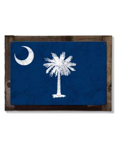 South Carolina State Flag, Smiling Faces Beautiful Places,   Metal Sign, Optional Rustic Wood Frame, Wall Decor, Wall Art, FREE SHIPPING!
