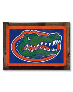 Florida Gators Wall Art, Rustic Metal Sign, Optional Rustic Wood Frame, College Teams, Mascots, and Sports, Free Shipping