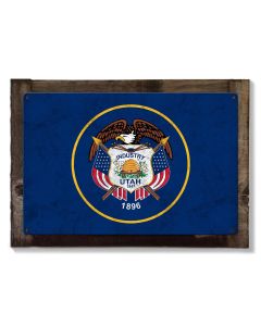 Utah State Flag, Life Elevated, Metal Sign, Optional Rustic Wood Frame, Wall Decor, Wall Art, Vintage, Rustic, FREE SHIPPING!