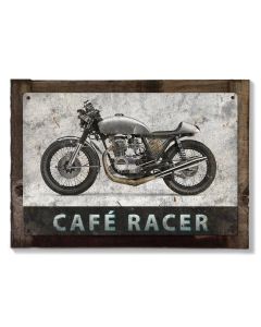 Cafe Racer, Honda, Motorcycle, METAL Sign, Optional Reclaimed BarnWood Frame, American Steel, Wall Decor, Wall Art, Vintage
