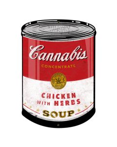 Campbell's Soup, Street Art, Cannabis Soup, Chicken With Herbs, Marijuana Leaf, weed, 100% Natural Cannabis Concentrate, Oil Can Metal Sign