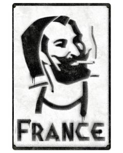 France Zig-Zag Man rolling papers Spray Art Metal Sign