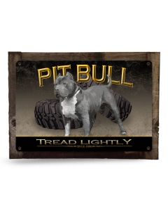 Tread Lightly Blue Pit Bull, Red Pit Bull, Puppy Pit Bull Metal Sign 18"x 12"