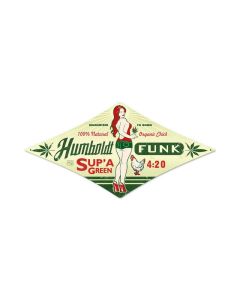 Humboldt Funk 420 Marijuana Metal Sign 24" x 12" Diamond