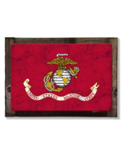United States Marines Flag, Armed Forces, Metal Sign, Optional Rustic Wood Frame, Wall Decor, Wall Art, Vintage, Rustic