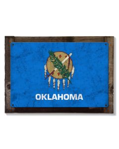 Oklahoma State Flag, "Oklahoma is OK", Metal Sign, Metal Sign, Optional Rustic Wood Frame, Wall Decor, Wall Art, FREE SHIPPING!