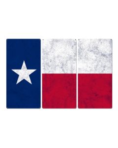 Texas State Flag, The Lone Star State, Triptych Metal Sign, Wall Decor, Wall Art, Vintage, 54"x36"