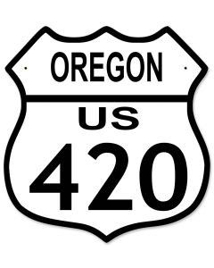 Highway Route 420 US, New York, California, Oregon, Washington, Colorado Metal Shield Highway Sign 12"x 15"