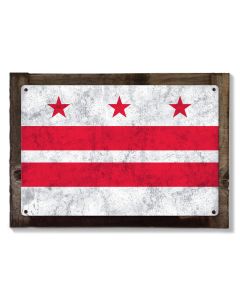Washington D.C. State Flag, Taxation Without Representation, Metal Sign, Optional Rustic Wood Frame, Wall Decor, Wall Art, FREE SHIPPING!