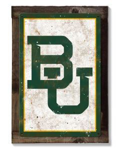 Baylor Bears Wall Art, Rustic Metal Sign, Optional Rustic Wood Frame, College Teams, Mascots, and Sports, Free Shipping