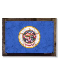 Minnesota State Flag, Explore Minnesota, Metal Sign, Optional Rustic Wood Frame, Wall Decor, Wall Art, Vintage, FREE SHIPPING!