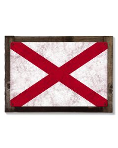 Alabama State Flag, Heart of Dixie, Metal Sign, Optional Rustic Wood Frame, Wall Decor, Wall Art, Vintage, Rustic, FREE SHIPPING!