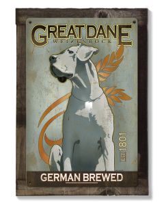 Great Dane, Dog, METAL Sign, Optional Reclaimed BarnWood Frame, American Steel, Wall Decor, Wall Art, Vintage