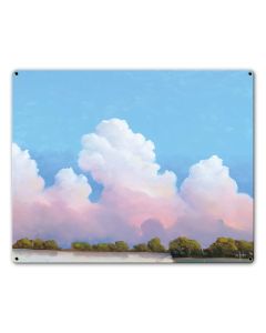 River And Sky Meet The Clouds Vintage Sign, Barn and Country, Metal Sign, Wall Art, 20 X 16 Inches