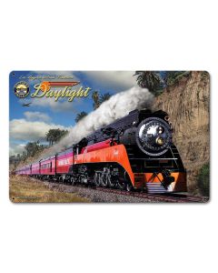 Daylight Vintage Sign, Trains, Metal Sign, Wall Art, 18 X 12 Inches
