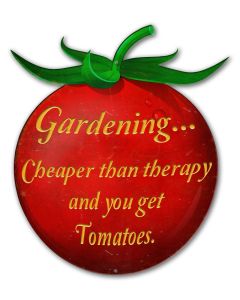 Gardening Cheaper Than Therapy Vintage Sign, New Products, Metal Sign, Wall Art, 13 X 15 Inches