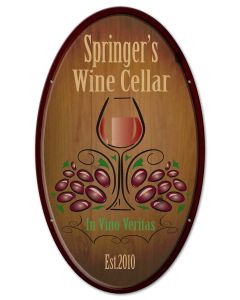 Wine Cellar Vintage Sign, New Products, Metal Sign, Wall Art, 14 X 24 Inches