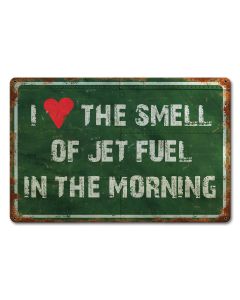 The Smell Of Jet Fuel Vintage Sign, Aviation, Metal Sign, Wall Art, 18 X 12 Inches