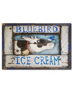 Blue Bird Ice Cream, Home & Garden, Metal Sign, Wall Art, 24 X 16 Inches