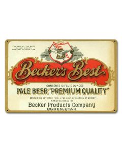 Beckers Best, Automotive, Metal Sign, Wall Art, 18 X 12 Inches