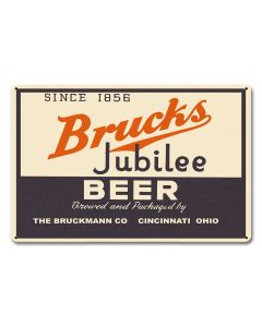 Brucks Jubilee Beer, Automotive, Metal Sign, Wall Art, 18 X 12 Inches
