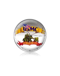 USMC SEMPER FI, Military, Metal Sign, Wall Art, 14 X 14 Inches