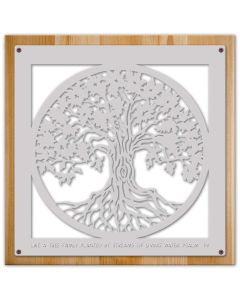 Like A Tree Planted with Wood Frame, Home & Garden, Metal Sign, Wall Art, 24 X 24 Inches
