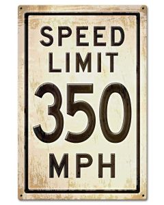 350 Speed Limit Grunge, Automotive, Metal Sign, Wall Art, 16 X 24 Inches