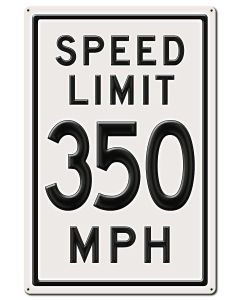 350 Speed Limit, Automotive, Metal Sign, Wall Art, 24 X 36 Inches