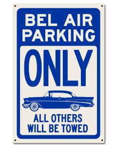 Bel Air Parking Blue, Automotive, Metal Sign, Wall Art, 16 X 24 Inches